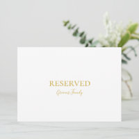 Simple Elegant Gold Reserved Sign