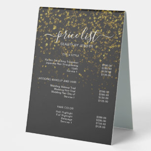 Simple Elegant Gold Salon Price List