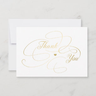 Simple elegant gold script thank you card