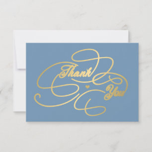 Simple elegant gold script thank you card