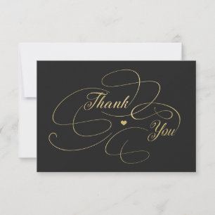 Simple elegant gold script  thank you card