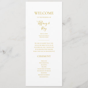 Simple Elegant Gold Wedding Program
