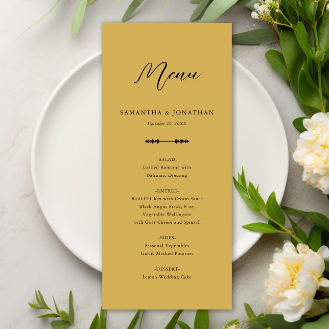 Simple Elegant Gold Wedding Reception Menu (Creator Uploaded)