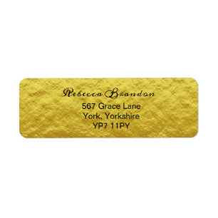 Simple Elegant Gold Wedding Return Address Label