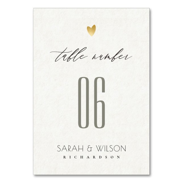 SIMPLE ELEGANT GOLD WHITE TYPOGRAPHY TABLE CARD (Back)