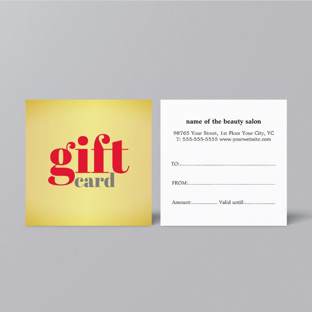 Simple Elegant Golden Red Gift Card (Creator Uploaded)