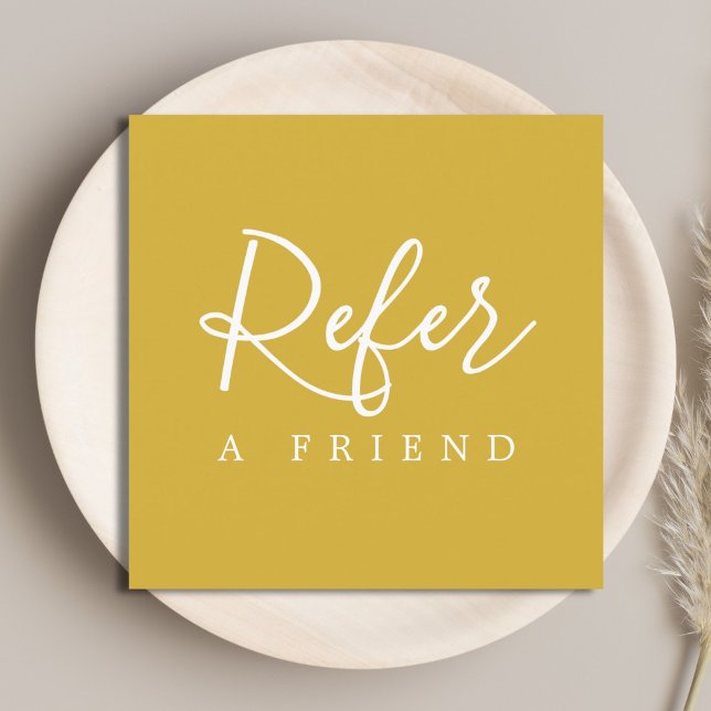 Simple Elegant Golden White Referral Card (Creator Uploaded)