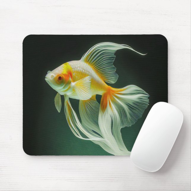 Simple Elegant Goldfish Digital Artwork | Mouse Pad (With Mouse)