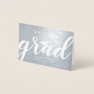 Simple Elegant Grad Silver Foil Greeting Card