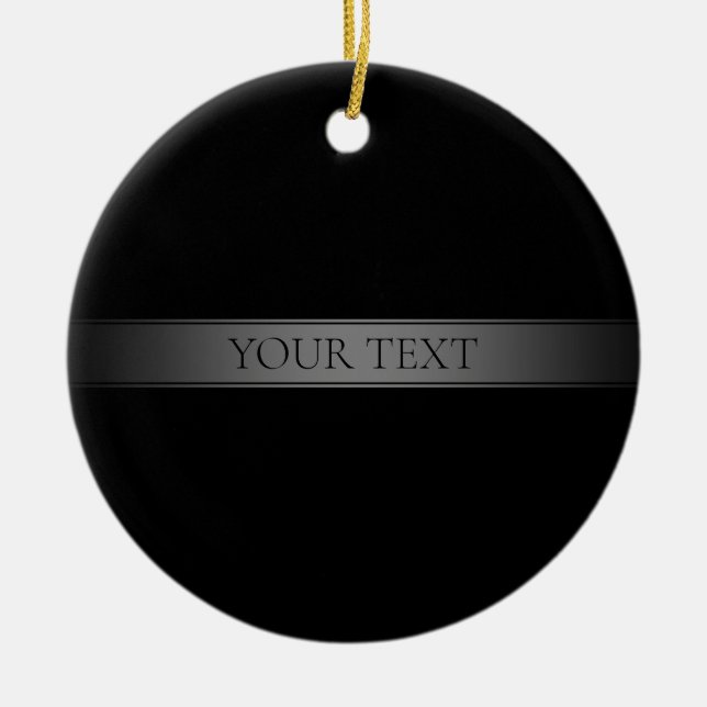 Simple Elegant Gradient Stripe Editable Colour Ceramic Ornament (Front)