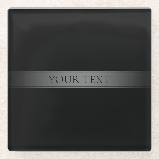 Simple Elegant Gradient Stripe Editable Colour Glass Coaster (Front)