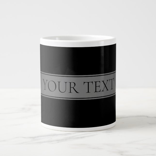 Simple Elegant Gradient Stripe Editable Colour Large Coffee Mug (Front)
