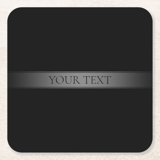 Simple Elegant Gradient Stripe Editable Colour Square Paper Coaster (Front)