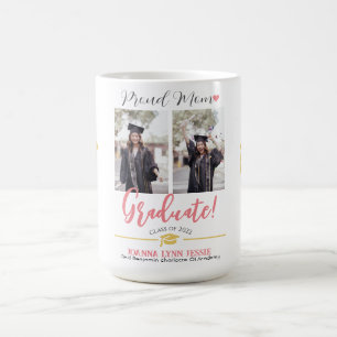 Simple Elegant Graduation gold Cap Thanks Script Coffee Mug