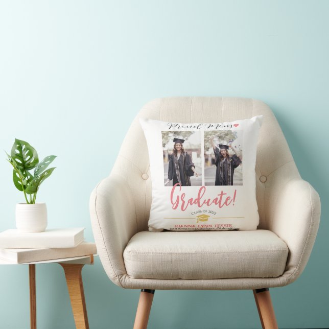 Simple Elegant Graduation gold Cap Thanks Script  Cushion (Chair)