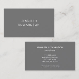 Simple elegant gray minimalist professional business card
