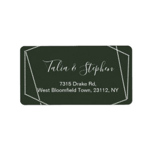Simple Elegant Green Wedding RSVP Return Address Label