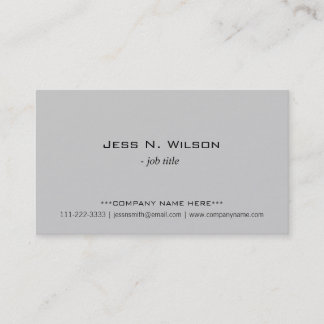 Simple, elegant grey business cards. card