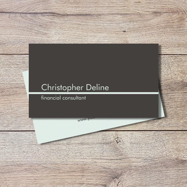 Simple Elegant Grey Light Blue Line Consultant Business Card (Creator Uploaded)
