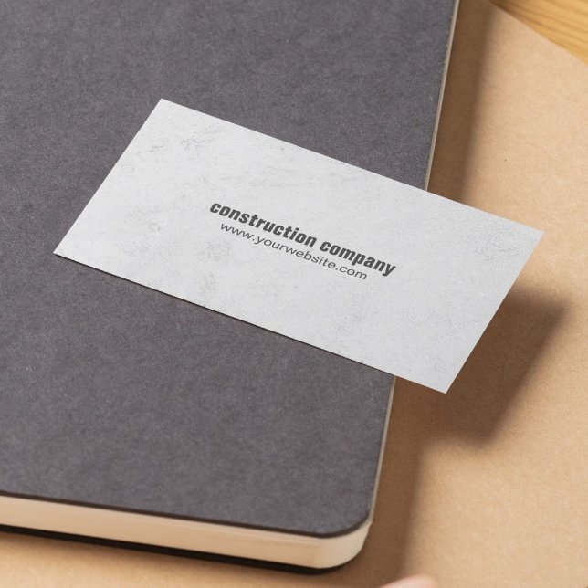 Simple Elegant Grey Stone Construction Business Card (Creator Uploaded)