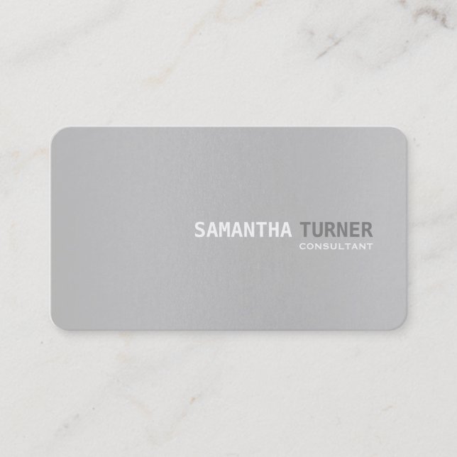 Simple Elegant Grey Textured Professional Custom Business Card (Front)