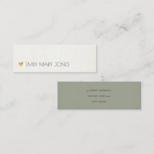 SIMPLE ELEGANT  GREY TYPOGRAPHY ADDRESS MINI BUSINESS CARD