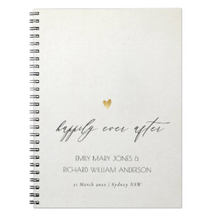 SIMPLE ELEGANT GREY TYPOGRAPHY HAPPILY EVER AFTER NOTEBOOK
