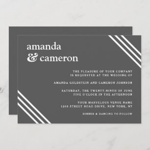 Simple Elegant Grey Wedding Invitation