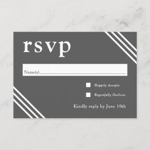 Simple Elegant Grey Wedding RSVP Enclosure Card