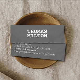Simple Elegant Grey White Consultant Networking Mini Business Card