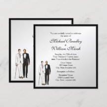 Simple Elegant Groom and Groom Gay Wedding Invite
