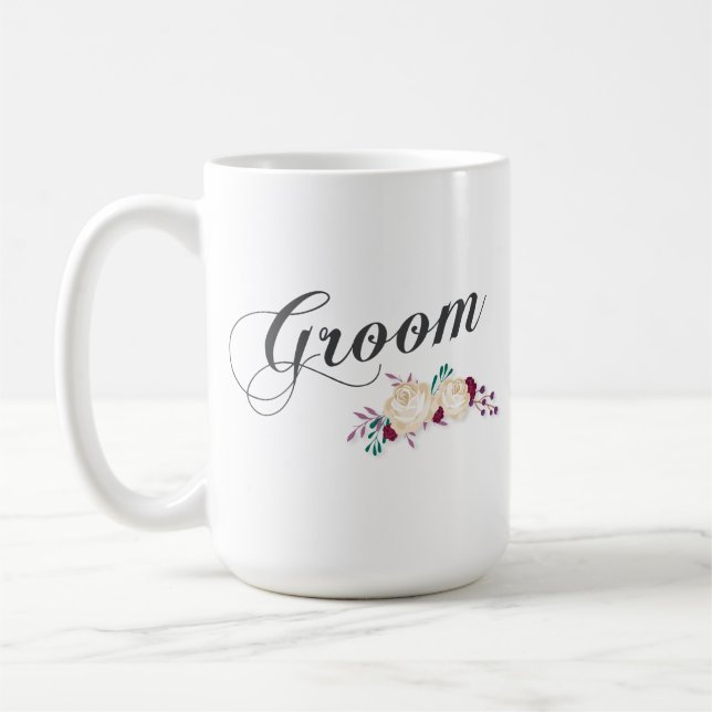 Simple & Elegant Groom Floral | Classic Mug (Left)