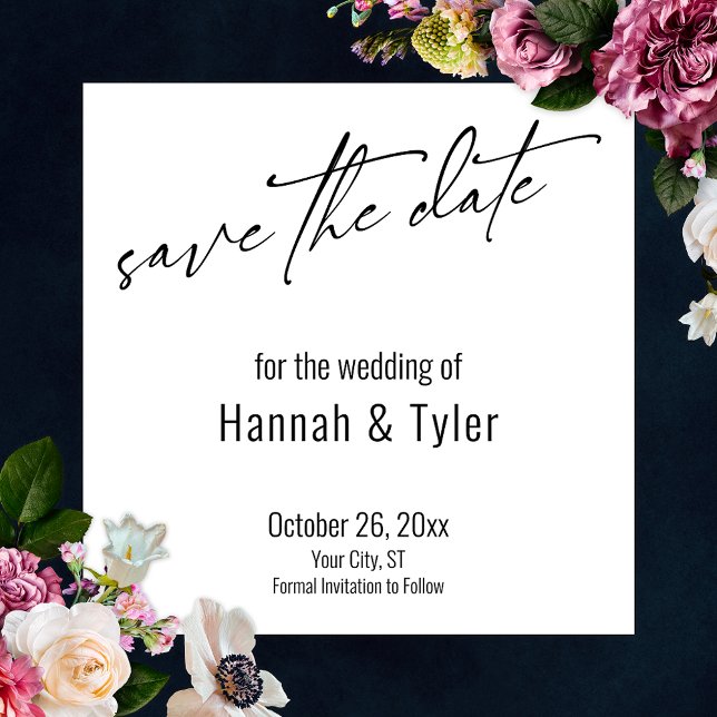 Simple Elegant Handwriting Script Typography Save The Date (Creator Uploaded)