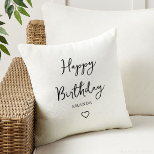 simple, elegant, happy birthday cushion