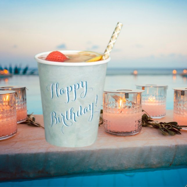 Simple Elegant Happy Birthday   Paper Cups (Creator Uploaded)
