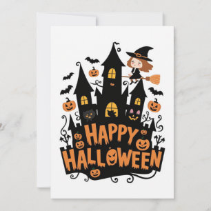 Simple Elegant Happy Halloween  Holiday Card