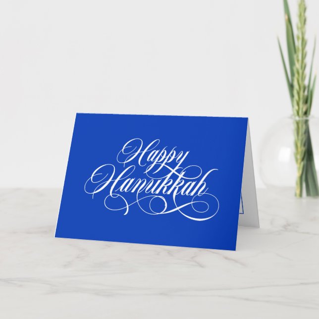 Simple Elegant Happy Hanukkah Greeting cards (Front)