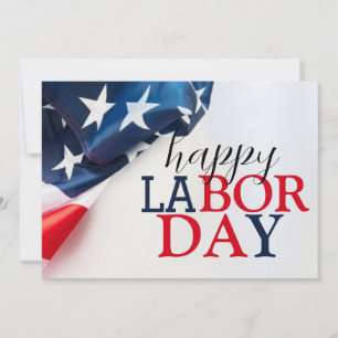 Simple Elegant Happy Labour Day Red White Blue