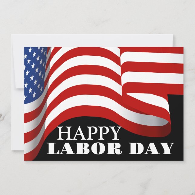 Simple Elegant Happy Labour Day with USA flag (Front)
