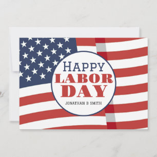 Simple Elegant Happy Labour Day with USA flag