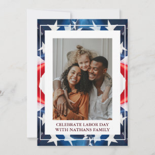 Simple Elegant Happy Labour Day with USA flag
