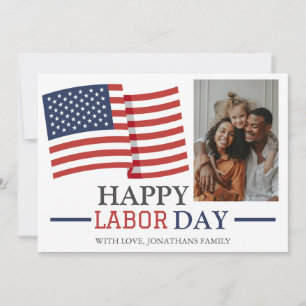 Simple Elegant Happy Labour Day with USA flag