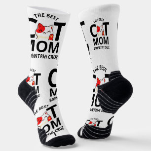 Simple Elegant Happy Valentine's Day Cat Mum Socks