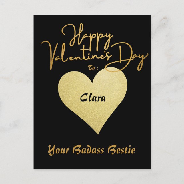 Simple Elegant Happy Valentines Day, Sweet Friends Postcard (Front)