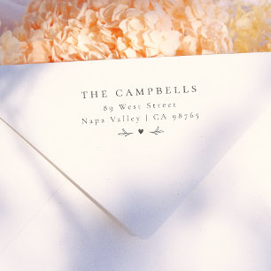 Simple Elegant Heart Personalised Name & Address Self-inking Stamp