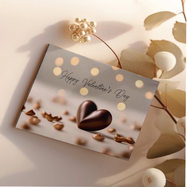 SIMPLE ELEGANT HEART-SHAPED CHOCOLATE VALENTINE'S CARD (Creator Uploaded)