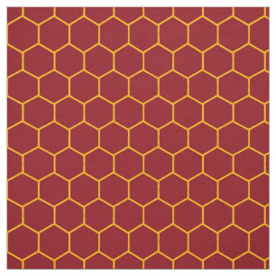 Simple Elegant Honeycomb Pattern Abstract Maroon Fabric