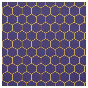 Simple Elegant Honeycomb Pattern Abstract Navy Fabric