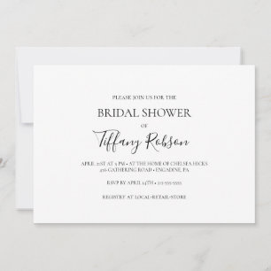 Simple Elegant Horizontal Bridal Shower Invitation