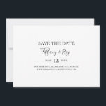 Simple Elegant Horizontal Save the Date<br><div class="desc">This simple elegant horizontal save the date is perfect for your modern minimalist black and white wedding. The design features minimal contemporary font accompanied by formal calligraphy. Keep it as is,  or choose to personalise it with your own artwork or photos!</div>